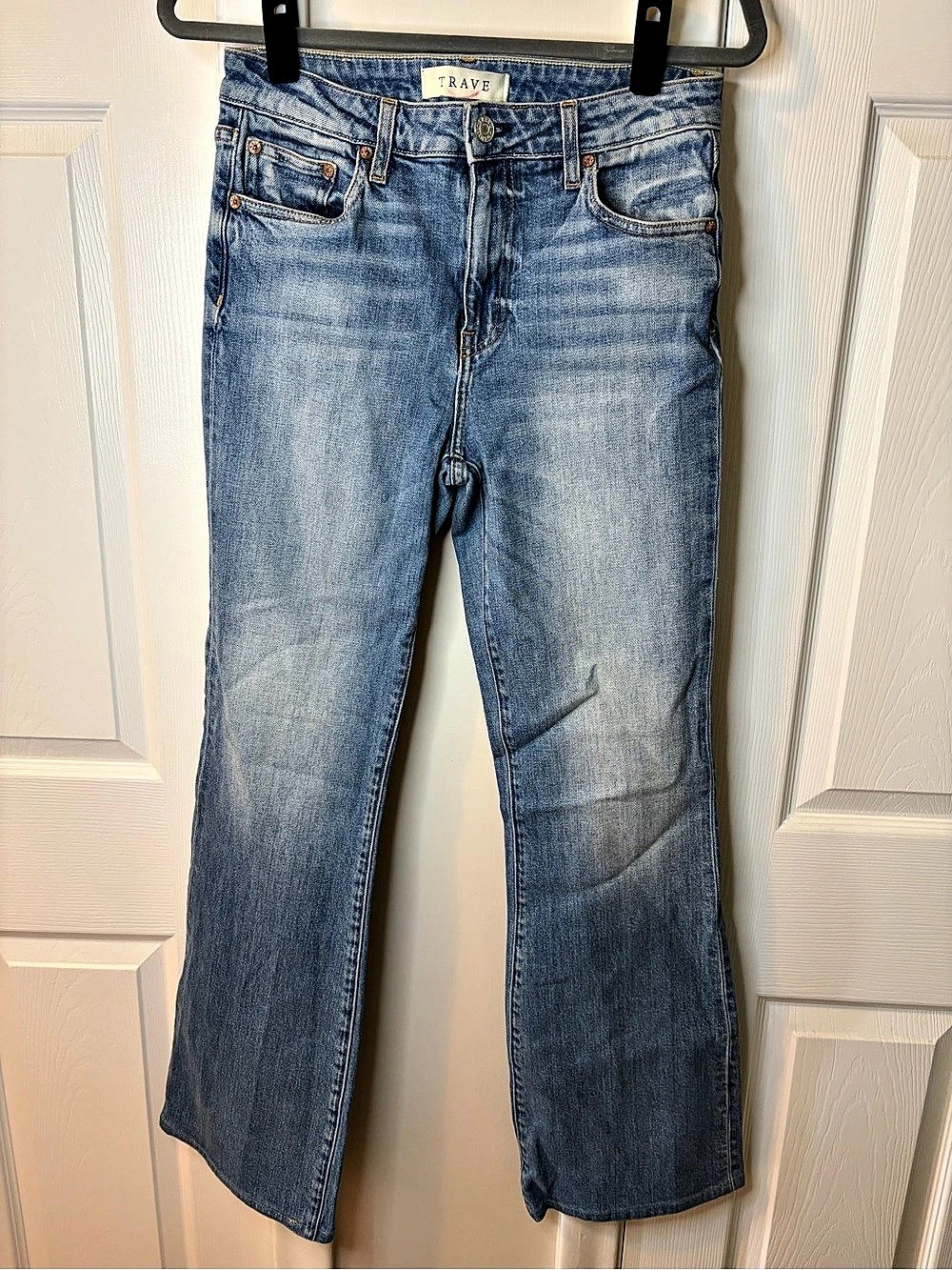 TRAVE Denim Estelle High Rise Flare Jeans Size 28 "Every Morning" Wash